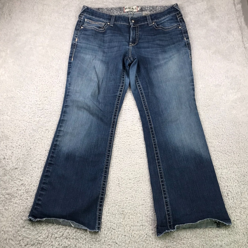 Ariat REAL Jeans Womens 33‎ (37x30) Mid Rise Bootcut Western Flare Stretch Denim